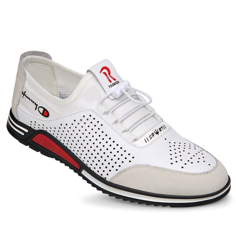 New Fashionable new breathable summer men&#39;s casual leather shoes, increased by 6CM