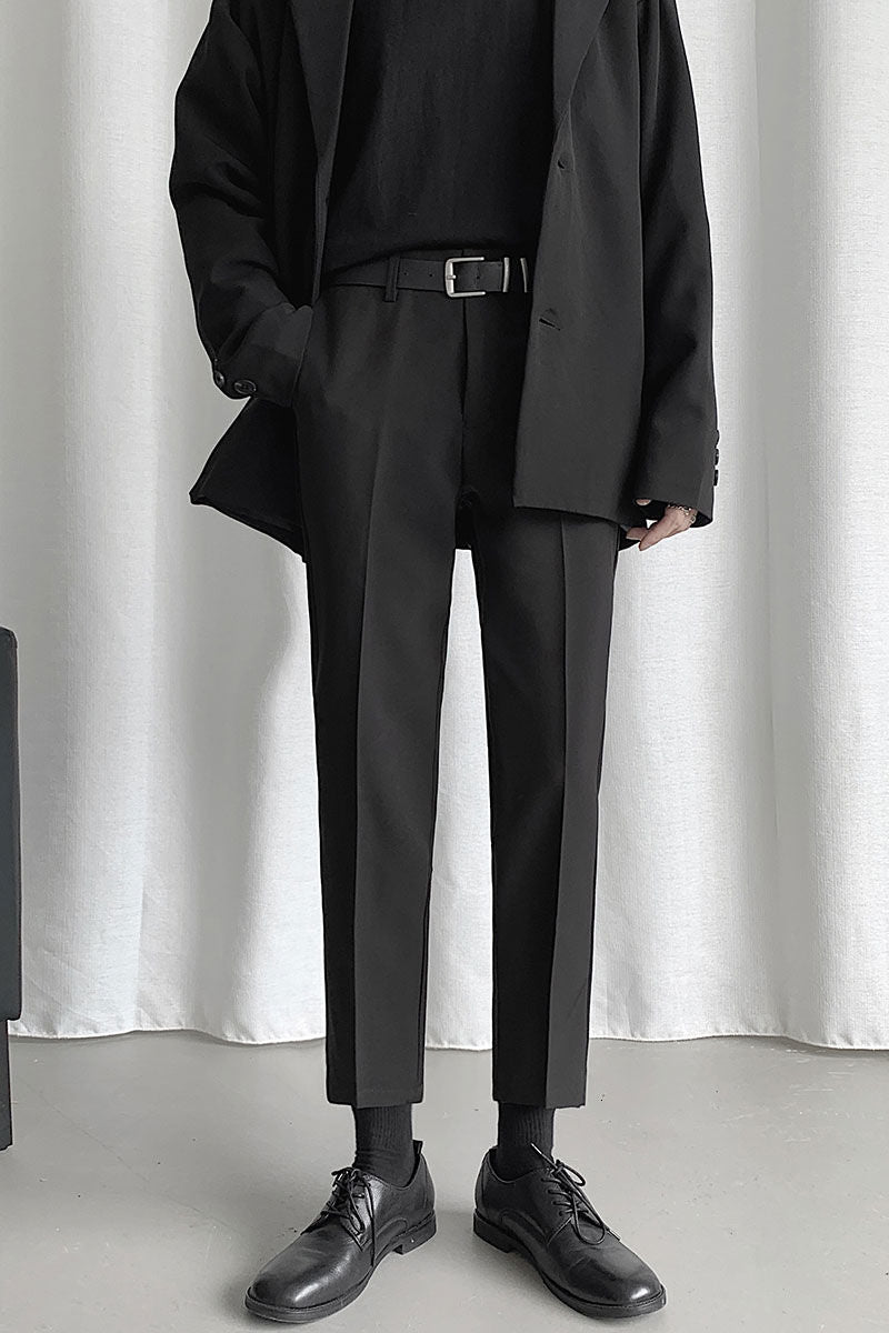 Korean Style Suit Pants Men Slim Fashion Solid Color Business Society Dress Pants Men Straight Pants Men Soffice Formal Trousers