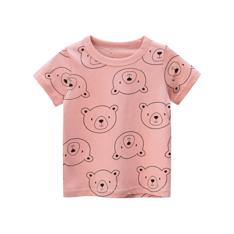Cotton Children Kids T-shirt For Boys a Boy T Shirt Girls Tops Cartoon Baby Clothes Tee Short Sleeve Child&#39;s Shirts New 2021