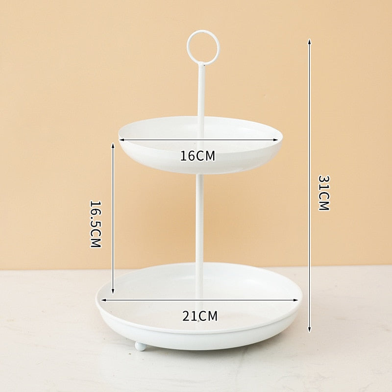 Double-layer Fruit Storage Tray Cake Rack Family Party Dessert Storage Rack Wedding Decoration Snack Rack Kitchen Accessories