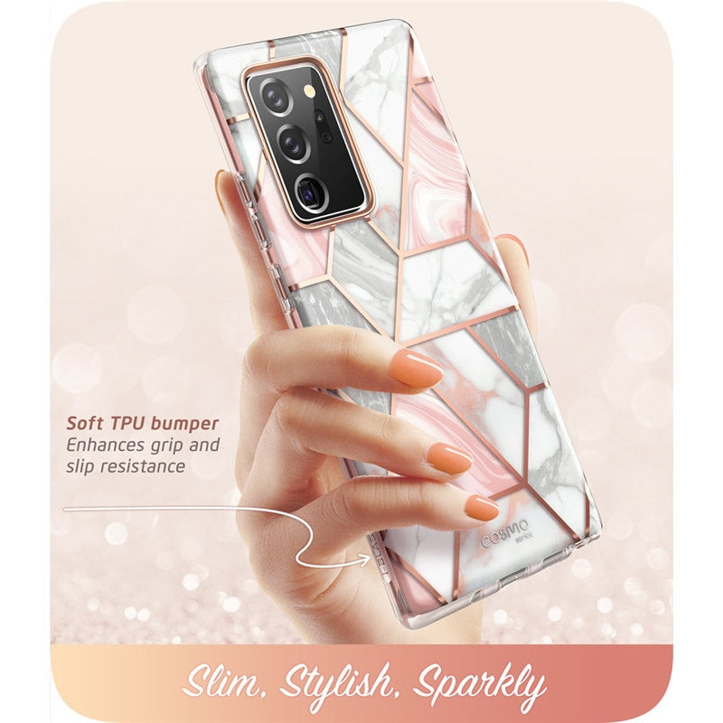 For Samsung Galaxy Note 20 Ultra Case 6.9&quot;(2020) I-BLASON Cosmo Full-Body Glitter Marble Cover WITHOUT Built-in Screen Protector