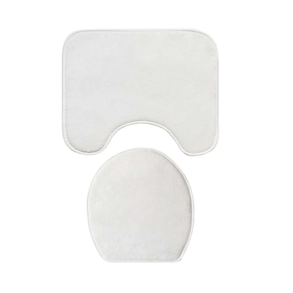 Zeegle Bathroom Bath Mat Set Toilet Rugs Flannel Anti Slip Shower Carpets Set Home Toilet Lid Cover Shower Room Rug Floor Mats
