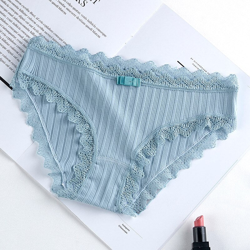 3Pcs Cotton Panties Female Underpants Sexy Panties For Women Lace Briefs Underwear Comfortable Ladies Pantys Lingerie 6 Color