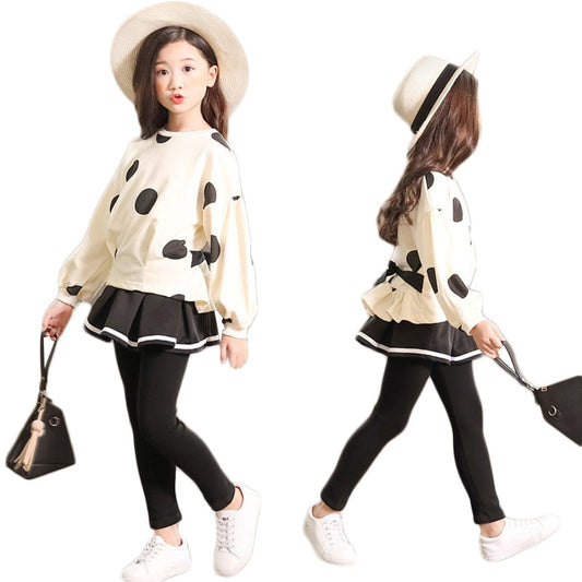 2020 Girls Clothing Sets Children Long Sleeve Sweatshirt Coat Pant Leggings Set Teen Girl Holiday Tracksuit Kids Clothes Set