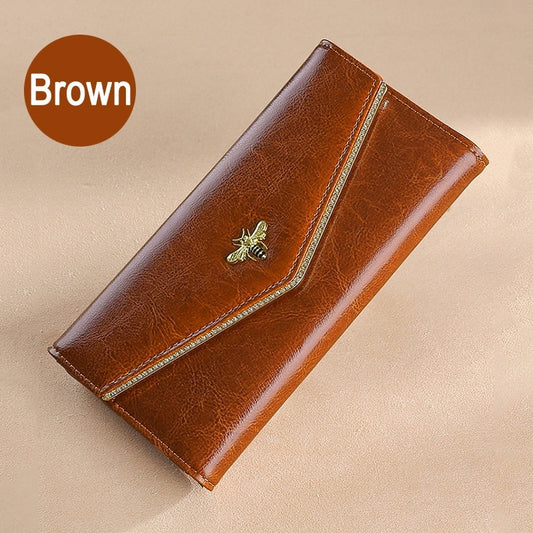 Fashion Genuine Leather Women Rfid Long Purse Female Clutches Money Wallets Handbag Cell Phone Card Holder