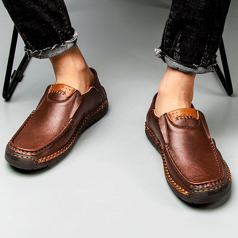 Men&#39;s Casual Shoes Handmade Mens Style Shoes Comfortable Lace Up Men&#39;s Moccasins Breathable Mens Loafers Big Size 48 Sneakers