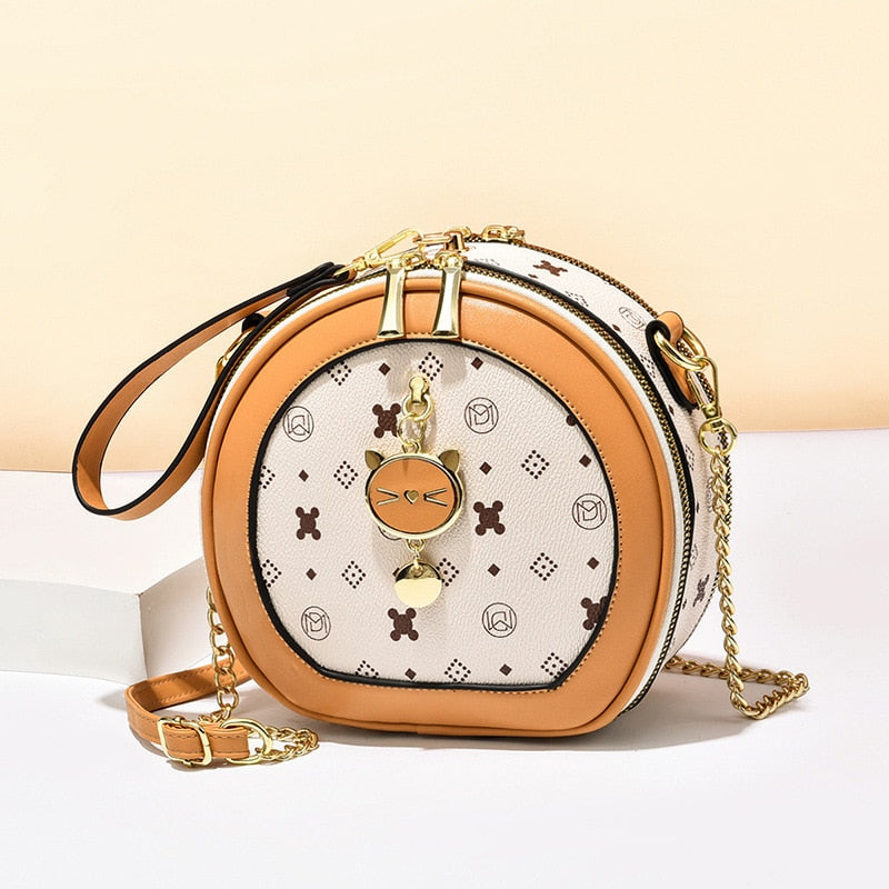 2021 new fashion messenger bag small round bag cosmetic bag casual all-match shoulder bag