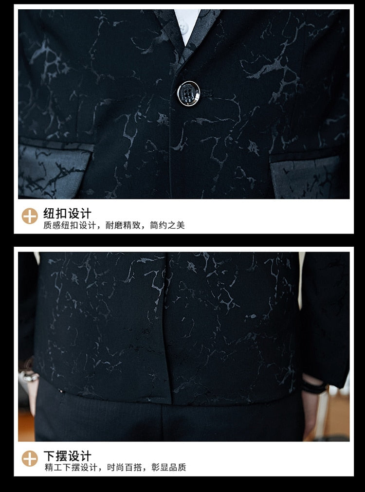 Luxury Party Prom Blazer Shinny Yarn Wine Red Blue Black Contrast Collar Dress Dinner Blazer Homme Slim Fit Suit Coat Jacket