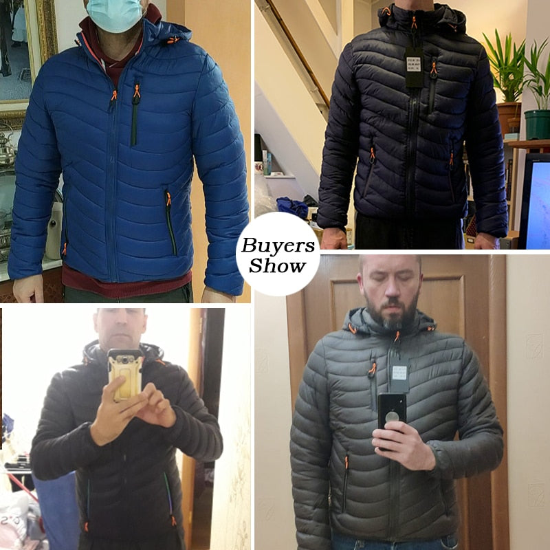 Winter Warm Waterproof Jacket Men, New Autumn Thick Hooded Parkas, Men's Fashion Casual Slim Jacket Coat Men