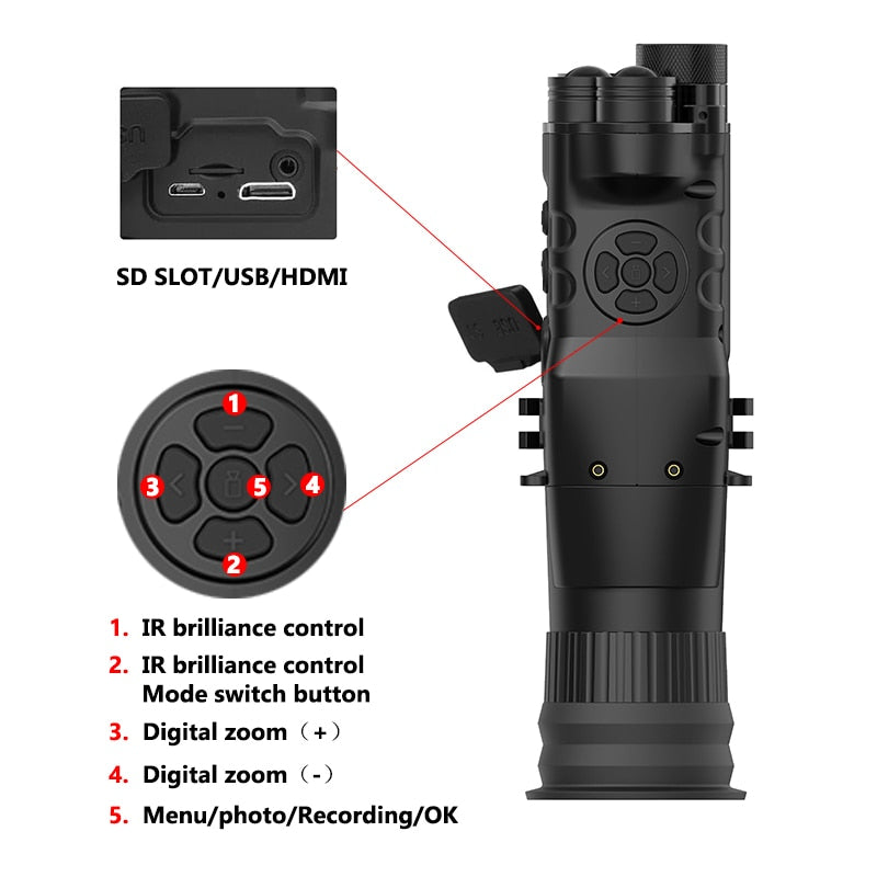 Henbaker CY789 Infrared Night Vision Scope 940nm Digital Night Vision Monocular Device with Wifi APP 1080P HD 24x NV Optical