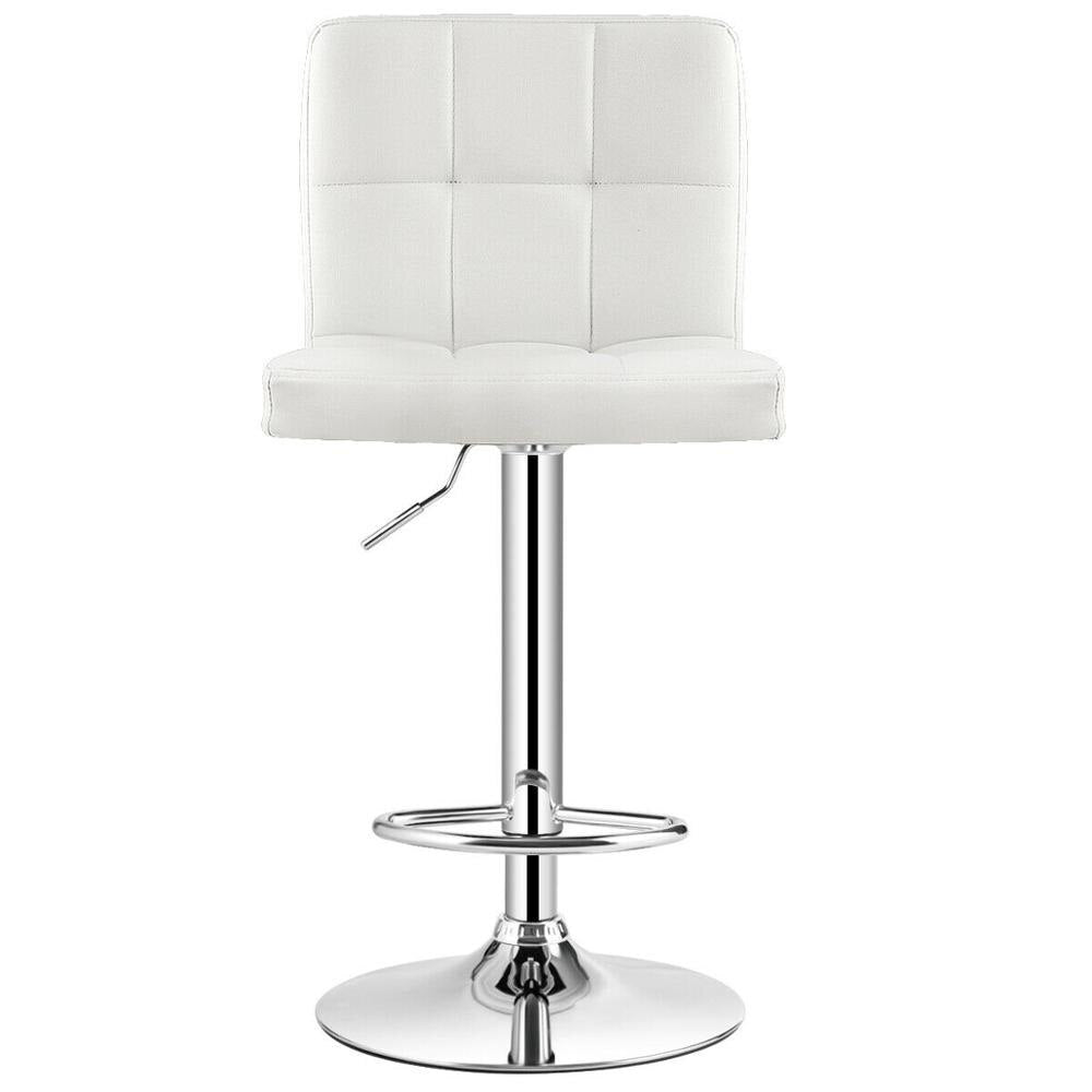 Set of 2 Adjustable Bar Stools PU Leather Swivel Kitchen Counter Pub Chair HW66492