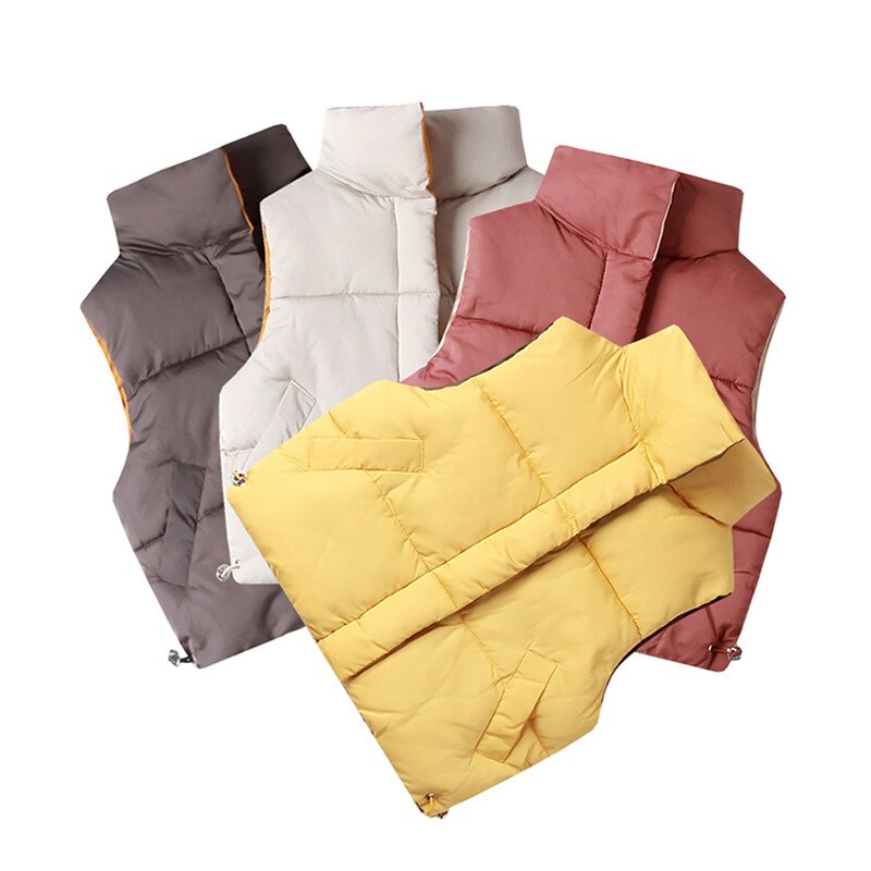 2021 Autumn Winter Girls Warm Vest Boys Thicken Waistcoat Kids Outerwear Vest Children Shiny Down Cotton Jackets Vest For 3-8 Y