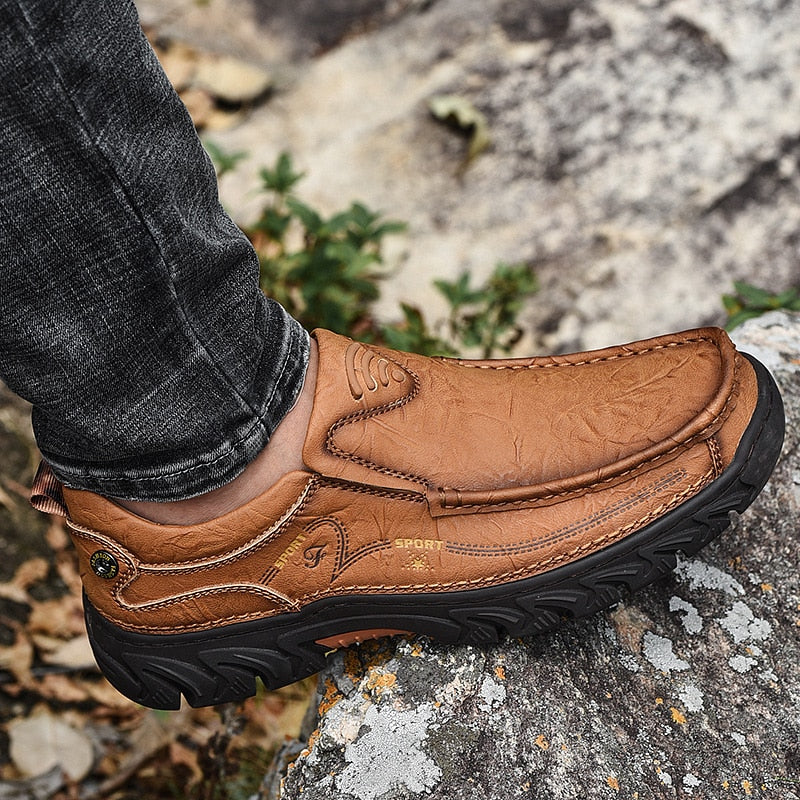 New Men&#39;S Shoes 100% Genuine Leather Casual Shoes High Quality Comfortable Work Shoes Cow Leather Loafers Sneakers Shoes Size 48