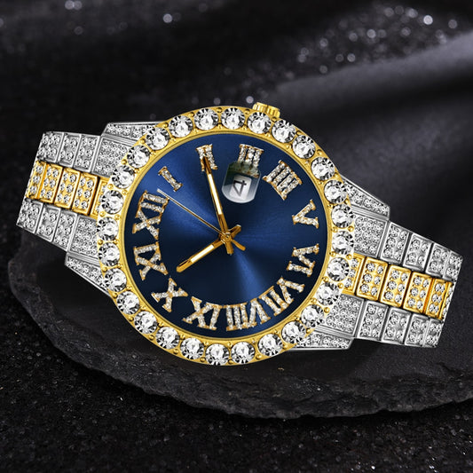 Iced Out Watch Men Luxury Brand Full Diamond Mens Watches AAA CZ Quartz Men&#39;s Watch Waterproof Hip Hop Male Clock Gift For Men