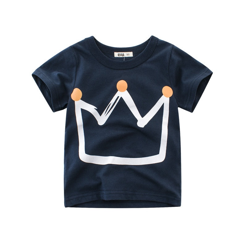Cotton Children Kids T-shirt For Boys a Boy T Shirt Girls Tops Cartoon Baby Clothes Tee Short Sleeve Child&#39;s Shirts New 2021