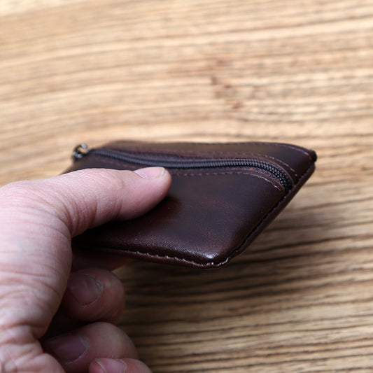 Genuine Leather Mini Coin Purse for MenTop Layer Cowhide Wallet Women Zipper Vintage Card Bag Short Lady Wallet Key Case NZPJ
