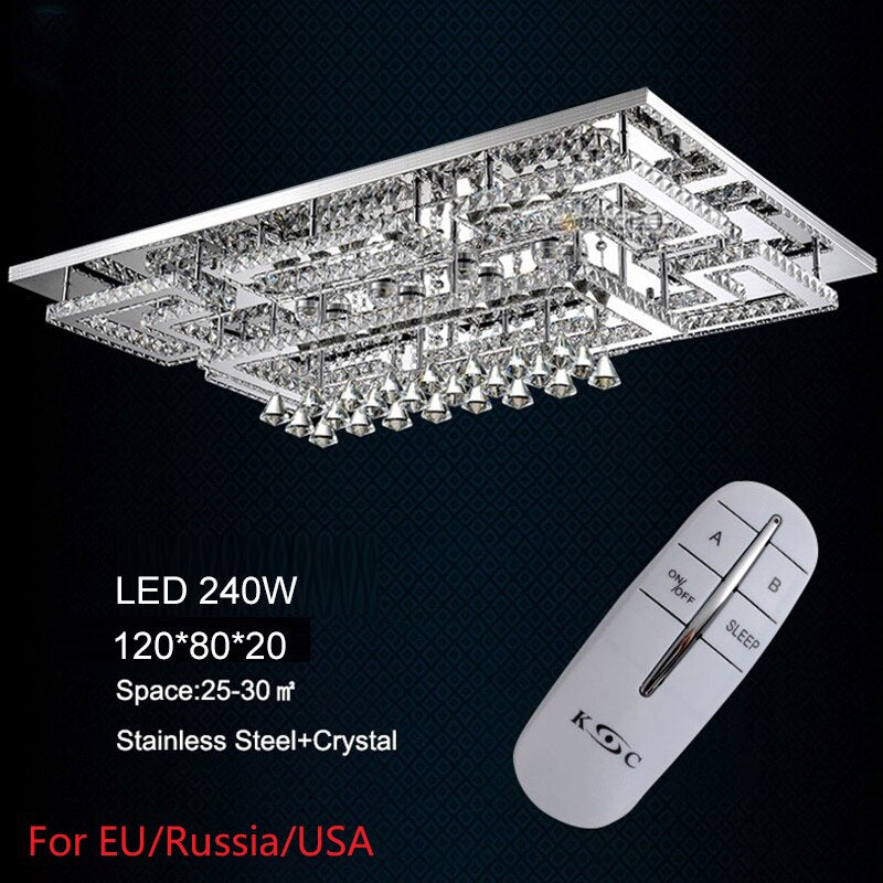 Luxury led fixtures drawing crystal ceiling light living ceiling lamp modern lighting bedroom led crystal lamp remote control