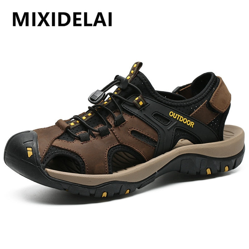 Hot Sale Summer Men&#39;s Sandals Outdoor Non-slip Men&#39;s Beach Sandals Handmade Genuine Leather Men&#39;s Shoes Fashion Men Sneakers