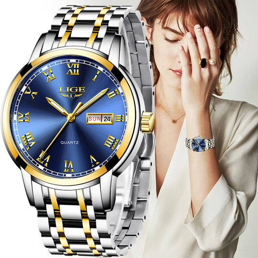 LIGE Japan Quartz Women&#39;s Watch Fashion Female Wristwatch Switzerland Luxury Brand reloj mujer Waterproof Women Bracelet Watch