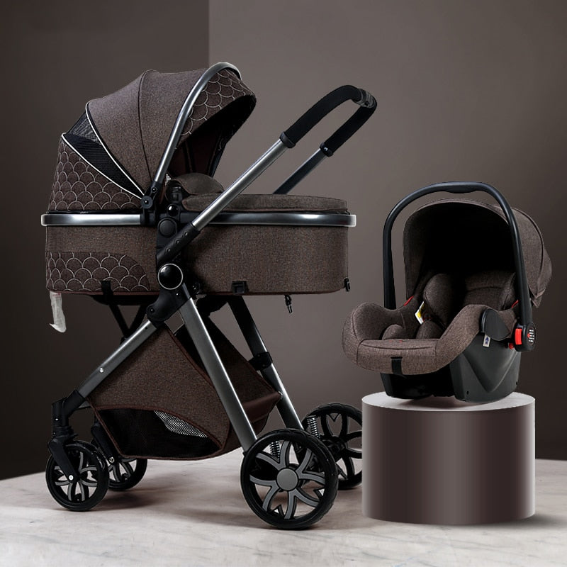 Fashion Baby Stroller 3 in 1 Baby Travel System Newborn Baby Cart Portable Pushchair Baby Cradel Infant Carrier Free Shipping