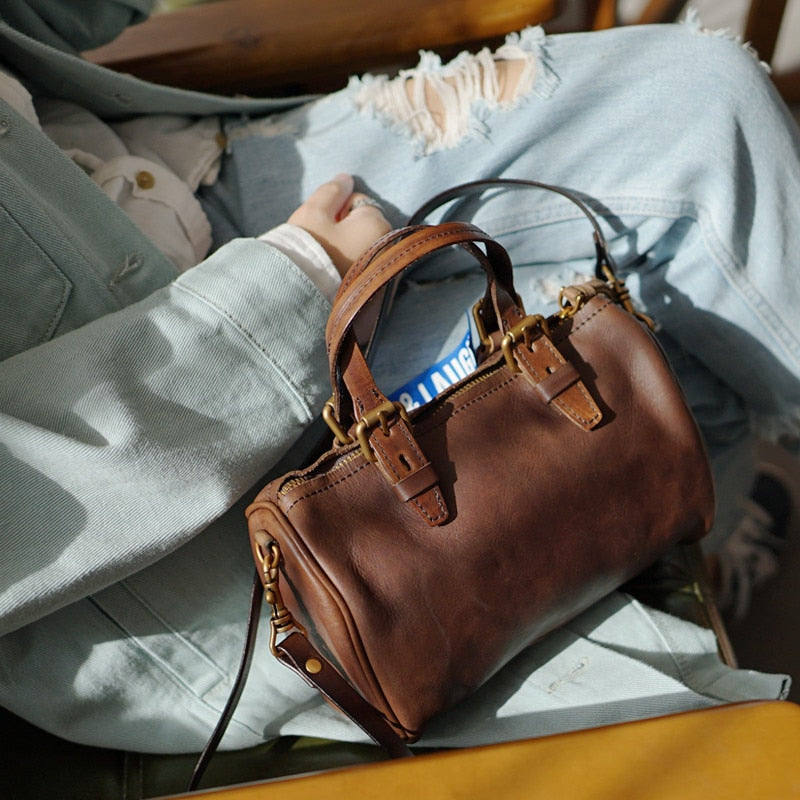 PNDME fashion vintage genuine leather women&#39;s handbag casual high quality real cowhide daily party ladies shoulder messenger bag