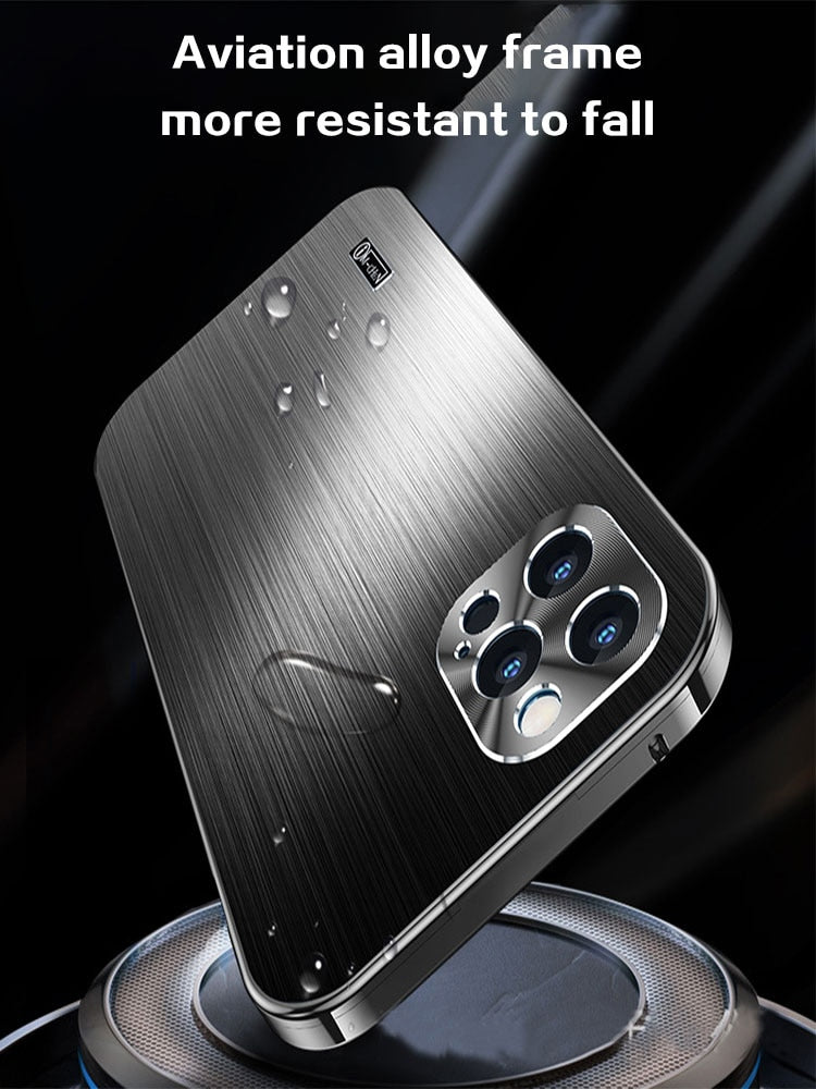 Metal Magnetic Shell For iphone 13 12 Pro Max Phone Case Built in Lens protection titanium alloy stainless steel ultrathin cover
