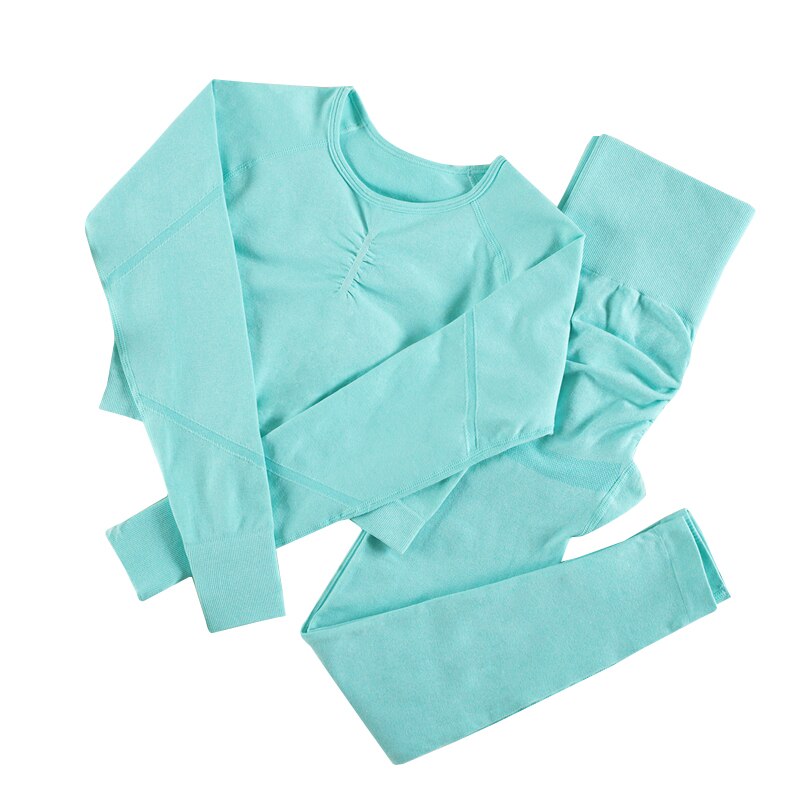 NORMOV Yoga Sets 2/3/4 Pieces Sports Seamless Fitness Suits Gym Sexy Sets 2021 Long Short Women Set Workout Sportswear