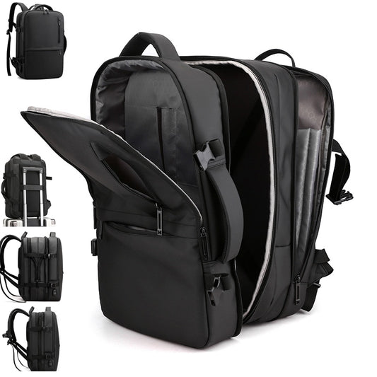 CFUN YA Luxury Expandable Travel Backpack 15.6&quot;Laptop Backpacks Anti theft Black Bagpack Men Schoolbag USB Male Bag Rucksack