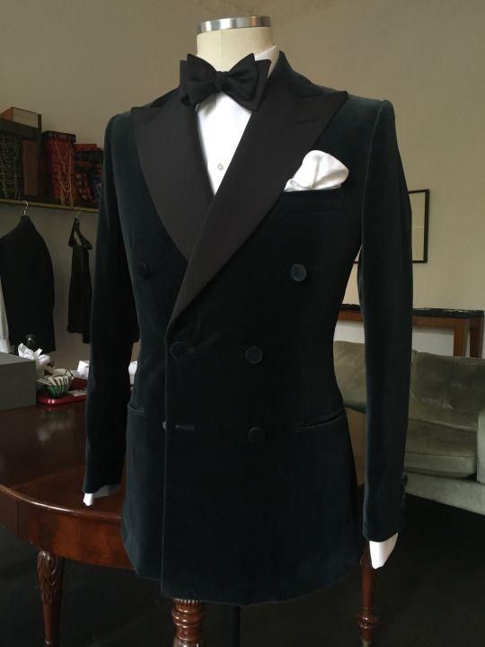 Formal  Black Double Breasted Slim Groom Wedding Prom Suits For Men Custom Made Velvet Men&#39;s Tuxedo Wedding Suits One Jacket