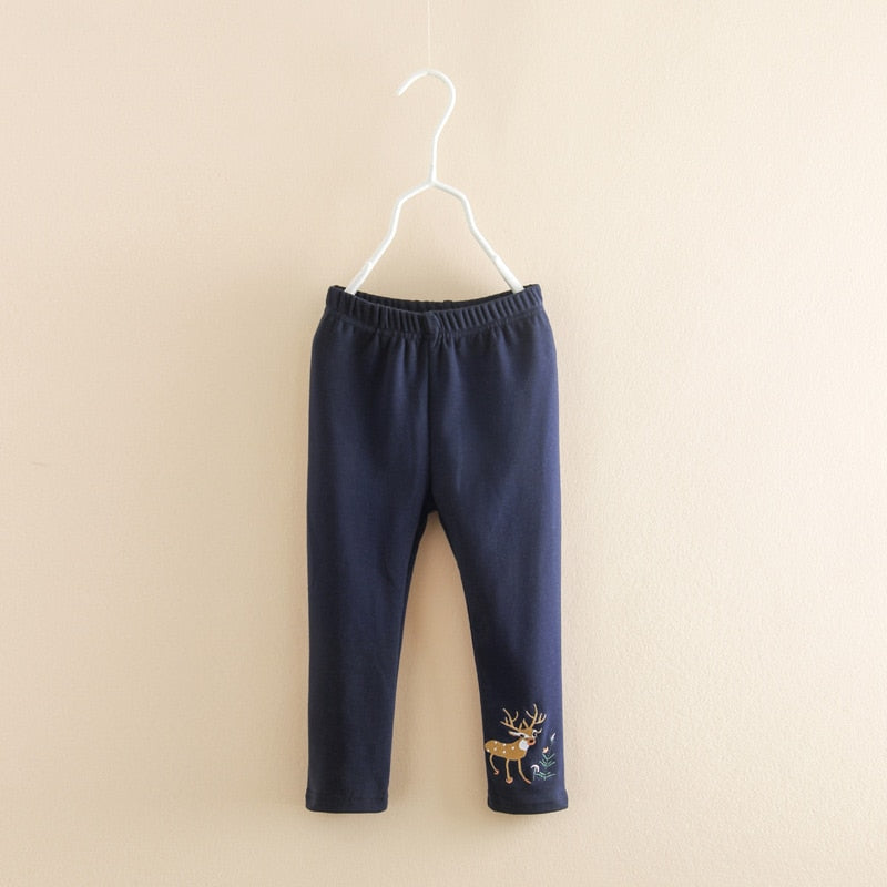 2023 Autumn Spring New Fashion 90-140cm 2 3 4 5 6 7 8 9 10 Years Children Cotton Basic Cartoon Long Leggings For Baby Kids Girl