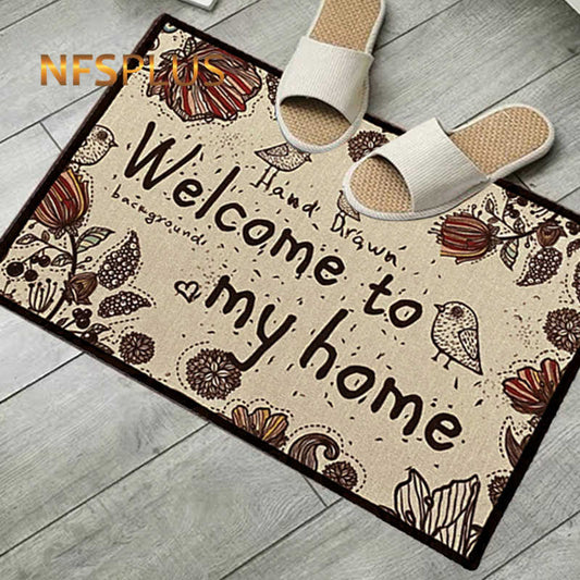 Home Decorative Door Mat Entrance Doormat Indoor Hallway 40x60cm Cotton Linen Printed Japan Style Anti-Slip Floor Carpet Rug