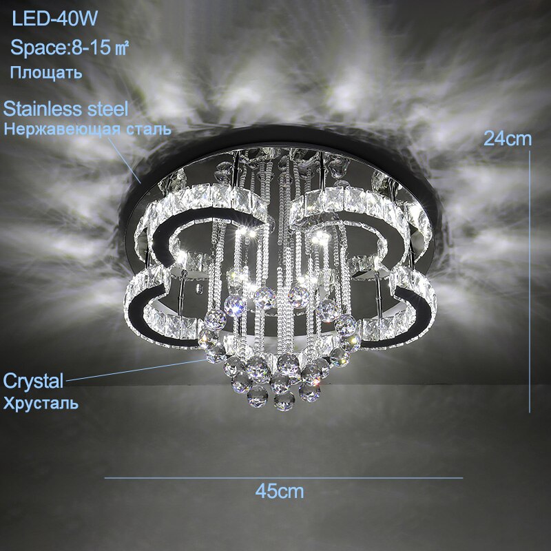 Modern crystal ceiling lights bedroom  luxury silver ceiling light living room led Ceiling Lamps dining crystal Fixtures kitchen