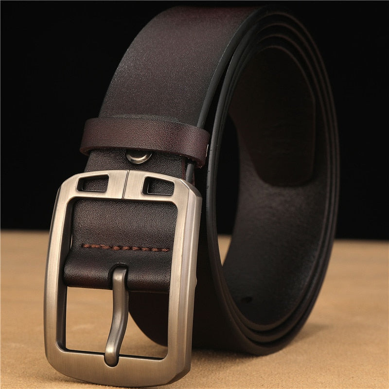 Men&#39;s Belt, Cowhide Leather, Luxury High Quality Pin Buckle Genuine Leather Vintage Fancy Jeans Designer High Quality