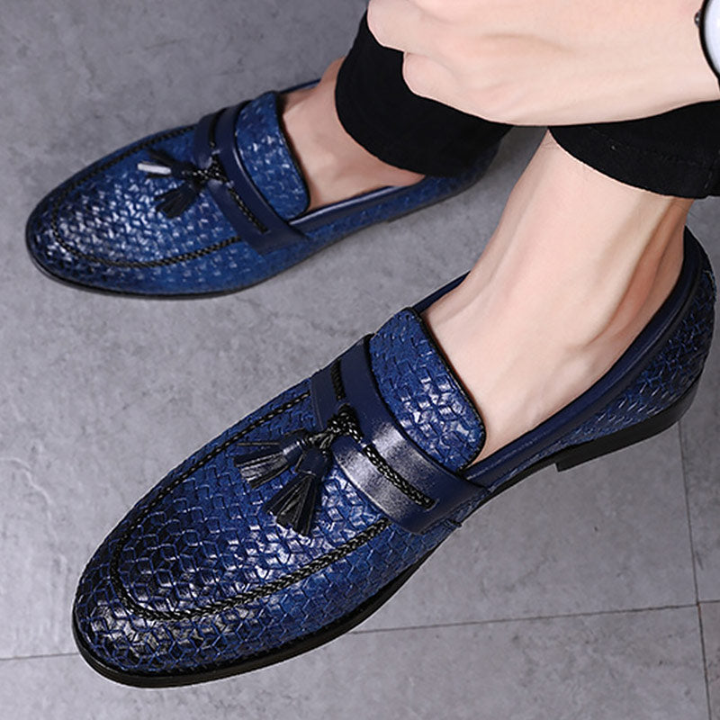 Large Size 38-48 Tassel Plaid Men New Loafers Weaving Comfortable Soft Mens Leisure Leather Shoes 2020 Fashion Sapato Masculino