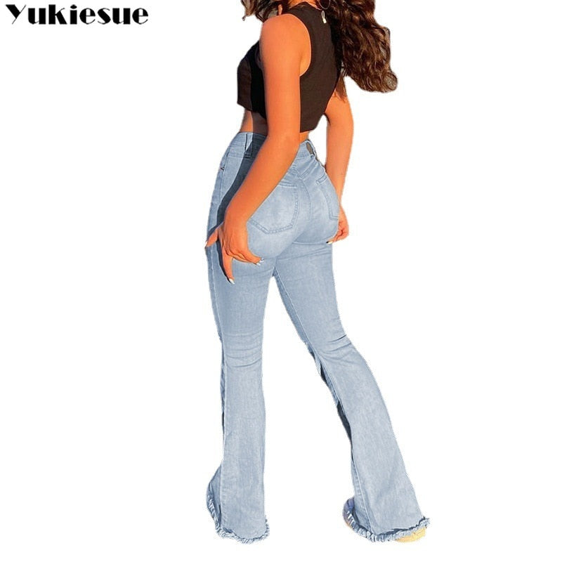 flare Pants Female Women&#39;s Jeans clothes Boyfriend Jeans Women Jeans Pants High Waist Mom Ripped Jeans 2021 Stright Trousers