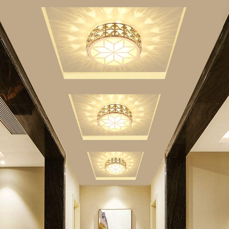 Crystal Led Ceiling Lighting Modern Ceiling Crystal Lamp Bedroom Living Room Light Kitchen Dining Room Corridor 3W 5W AC