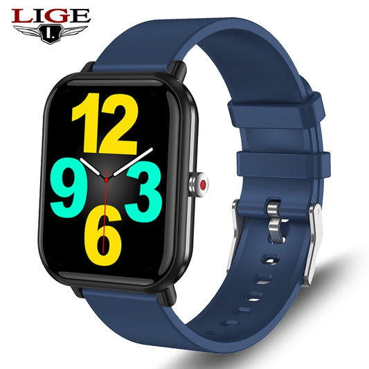 LIGE 2022 New Smart watch Ladies Full touch Screen Sports Fitness watch IP67 waterproof Bluetooth For Android iOS Smartwatch Men