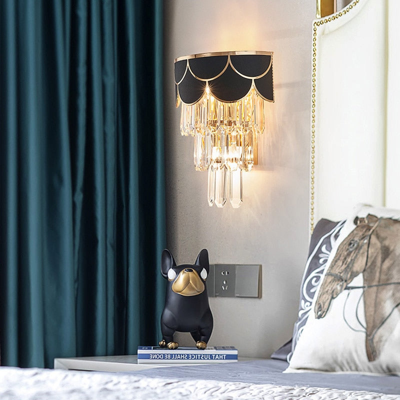Modern Light Luxury Crystal Wall Lamp Living Room Bedroom Tv Wall Bedroom Bedside Led Lights