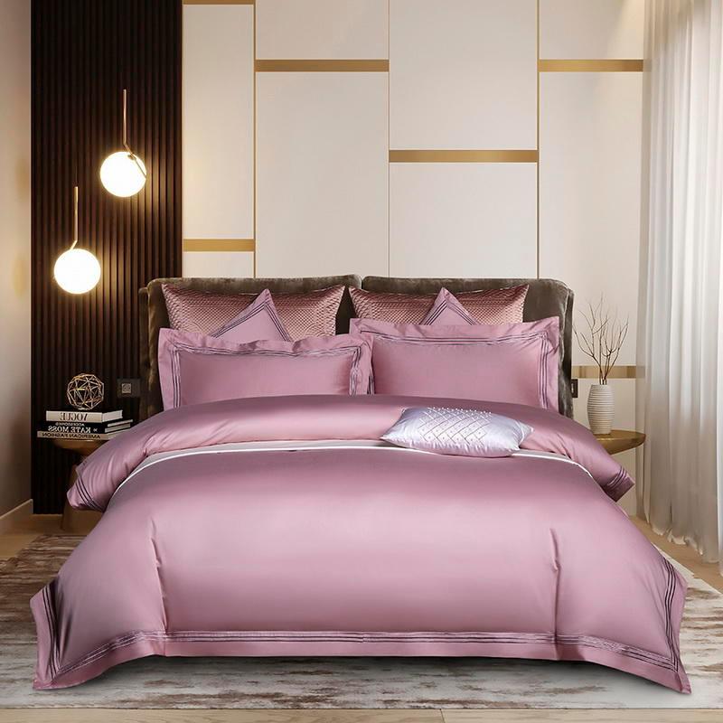 Bedding Set - Embroidered Deep Green Blue Duvet Cover Premium Soft Egyptian Cotton Bedding set Double Queen King 4/6Pcs Bed Sheet Pillowcases