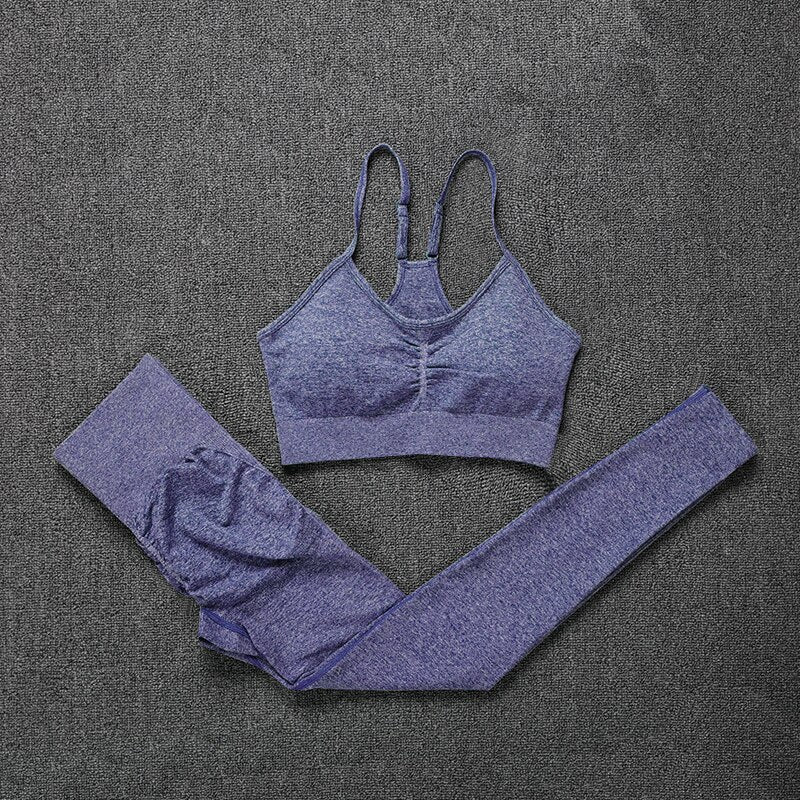 NORMOV Yoga Sets 2/3/4 Pieces Sports Seamless Fitness Suits Gym Sexy Sets 2021 Long Short Women Set Workout Sportswear
