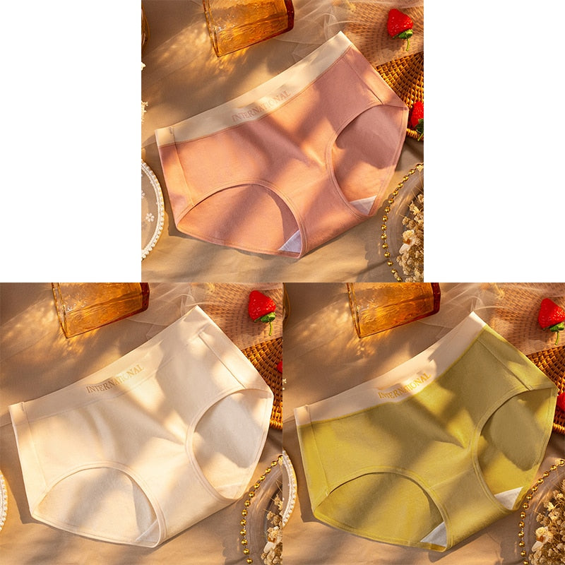 Women Cotton Panties Letter Large Size Briefs Antibacterial Underpants Female Lingerie Intimates Skin- Friendly Underwear