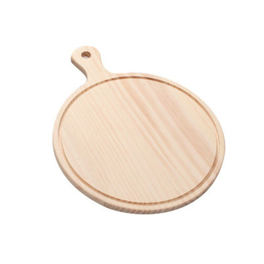 Wooden Pizza board Round with Hand Pizza Baking Tray Pizza Stone Cutting Board Platter Pizza Cake Bakeware Tools