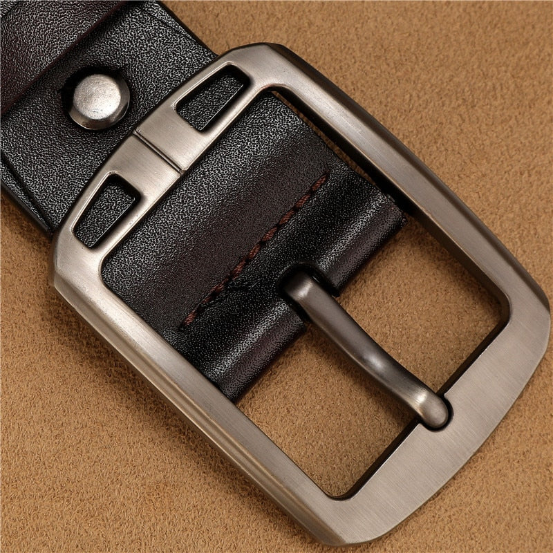 Men&#39;s Belt, Cowhide Leather, Luxury High Quality Pin Buckle Genuine Leather Vintage Fancy Jeans Designer High Quality
