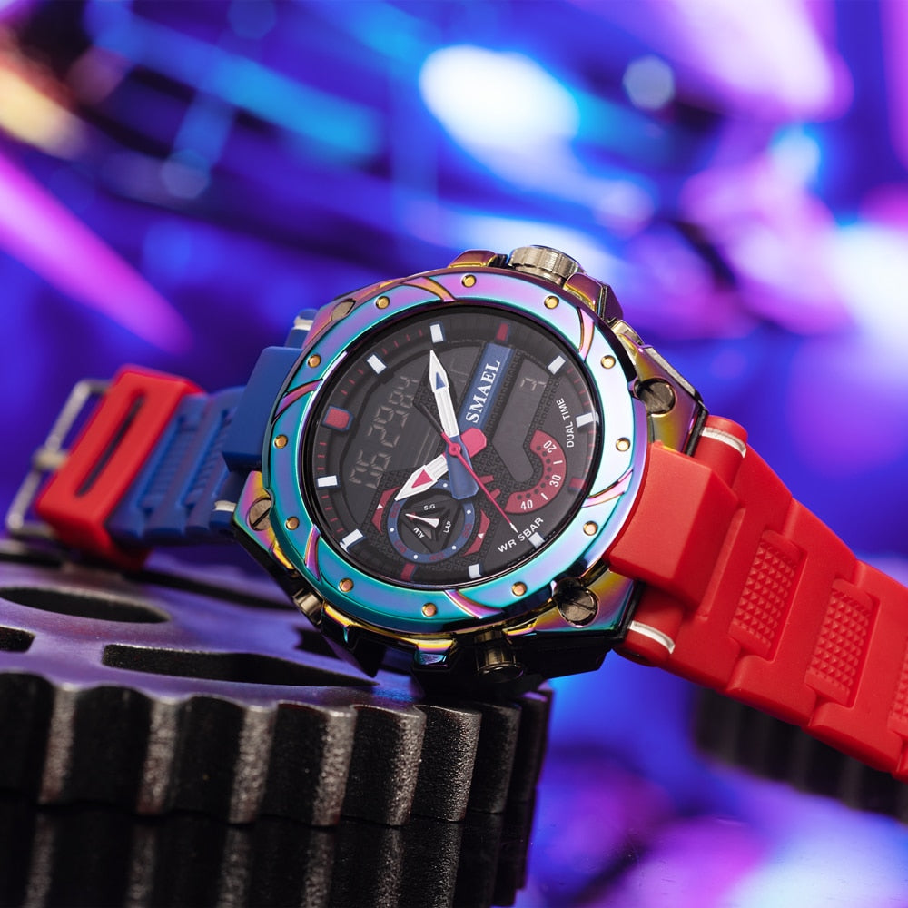 SMAEL Top Brand New Men Military Watch Sport Waterproof Dual Display Clock Male LED Quartz Digital Wrist Watch Relogio Masculino