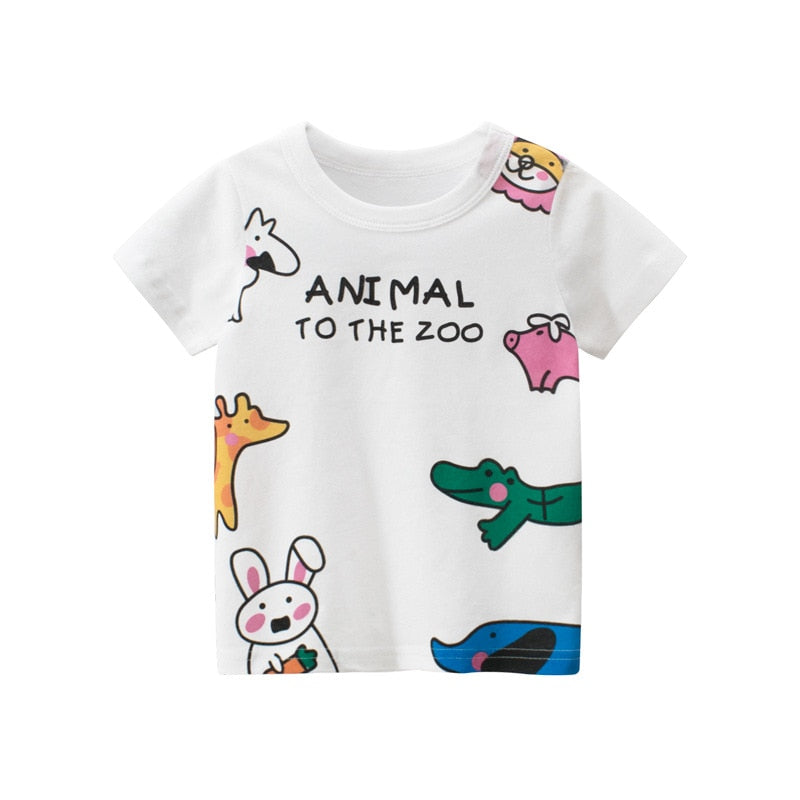 Cotton Children Kids T-shirt For Boys a Boy T Shirt Girls Tops Cartoon Baby Clothes Tee Short Sleeve Child&#39;s Shirts New 2021
