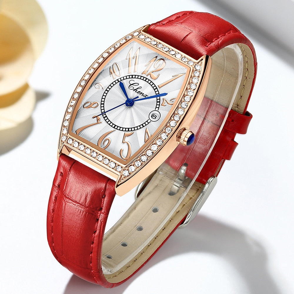 CHENXI Women Watches Fashion Elegant Woman Calendar RoseGold Watch Casual Waterproof Leather Quartz WristWatch For Women&#39;s Clock