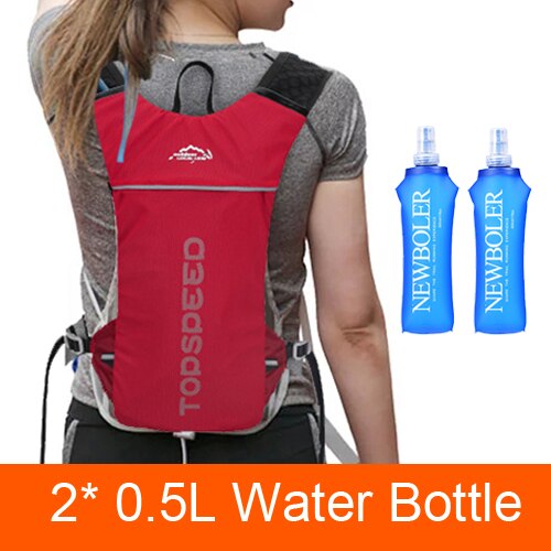 Trail Running Backpack 5L Ultra Running Hydration Vest Pack Marathon Running Bike Rucksack bag 500ml Soft Flask Bottle Water Bag