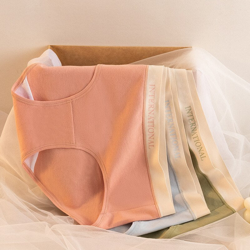 Women Cotton Panties Letter Large Size Briefs Antibacterial Underpants Female Lingerie Intimates Skin- Friendly Underwear