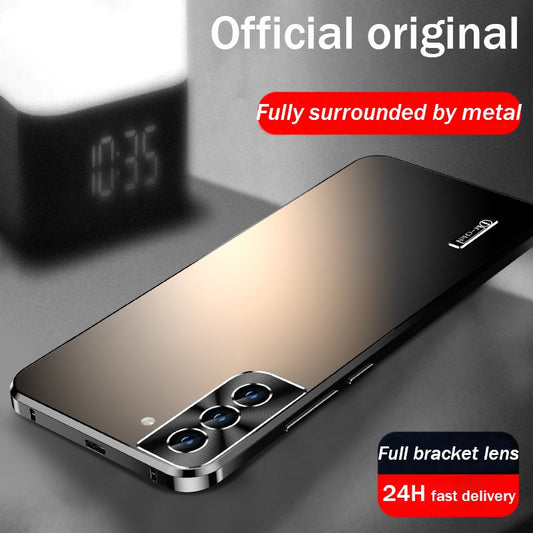 2023 New Metal Shell For Samsung Galaxy S23 S22 S21 ultra Phone Case Built in Lens protection titanium alloy mobile phones cover