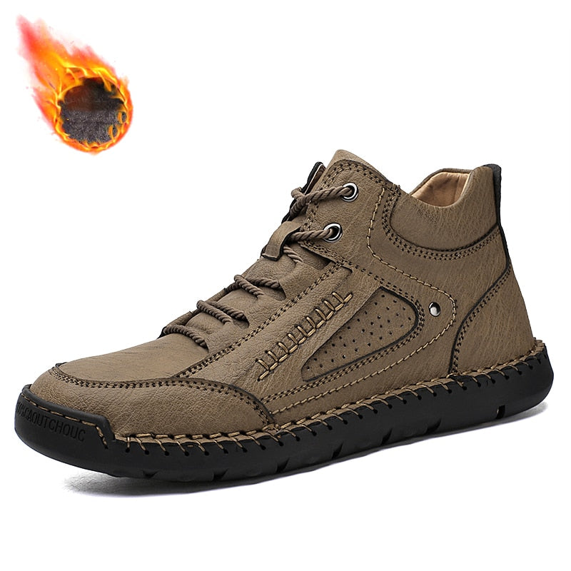 Golden Sapling Classic Winter Boots Fashion Men&#39;s Outdoor Shoes for Mountain Trekking Warm Leather Retro Boot Leisure Men Shoes